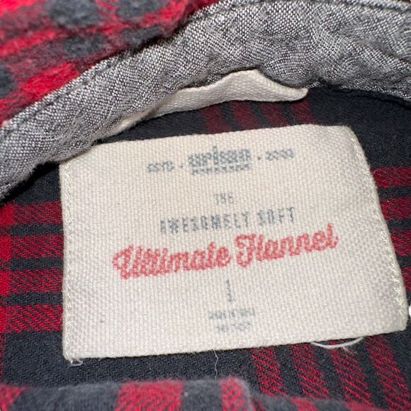 Plaid Flannel Shirt Mens Large Red Navy Grunge Twilightcore Lumberjack - Picture 8 of 16